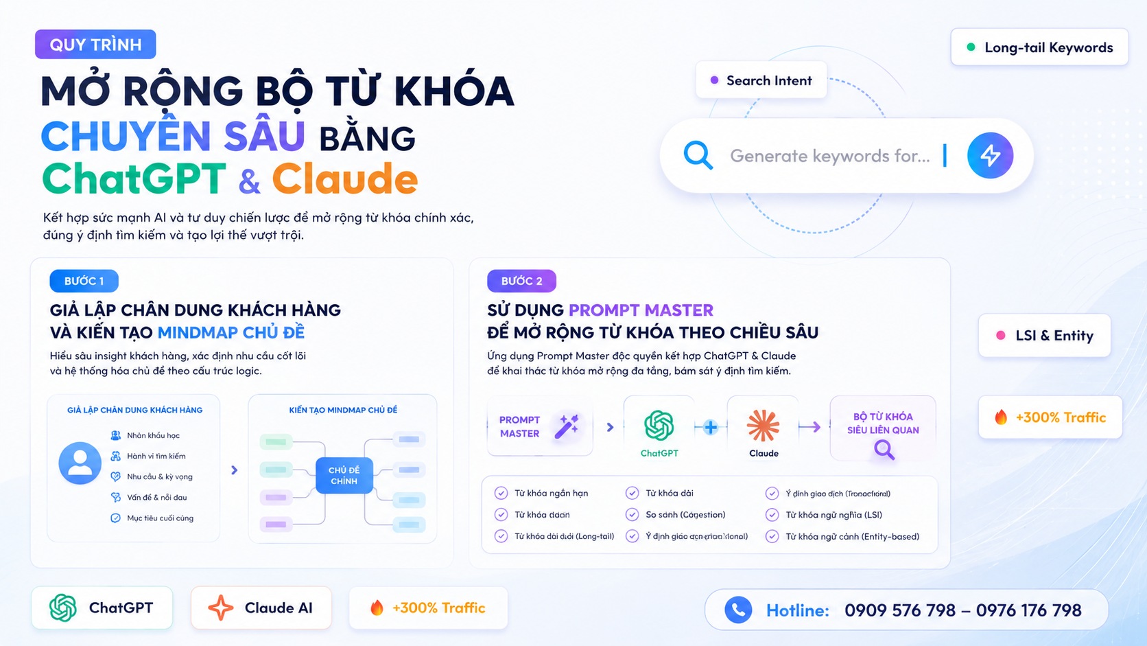 quy trình mở rộng bộ từ khóa chuyên sâu bằng chatgpt và claude