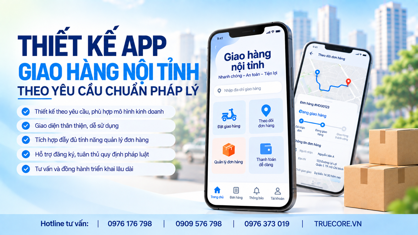 thiết kế app giao hàng nội tỉnh
