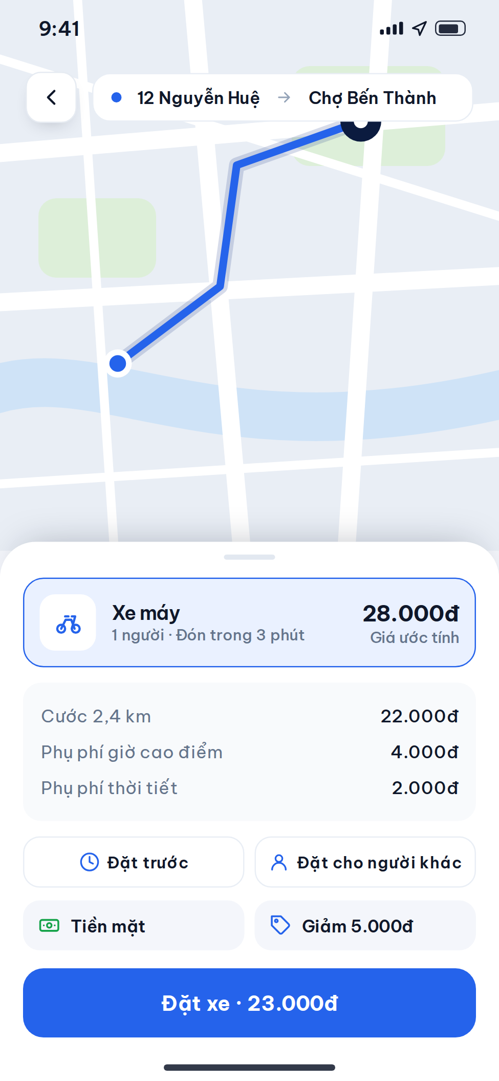 Thiết kế app gọi xe tại Long Khánh - giao diện khách hàng