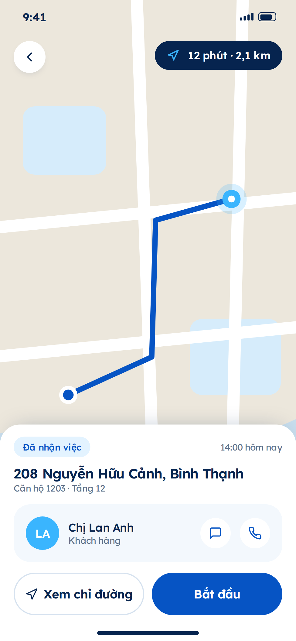 Cập nhật kết quả công việc app giúp việc